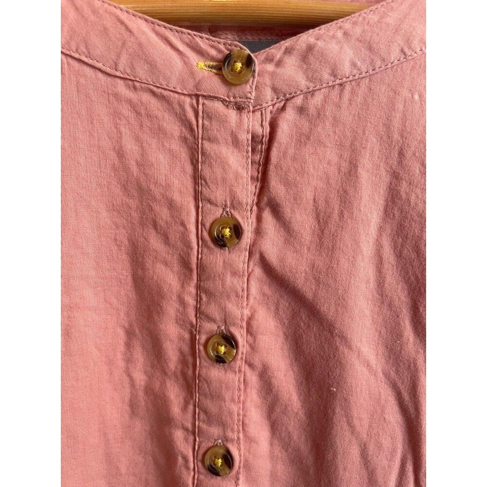 Anthropologie Size S Coral Ruffle Button short Sleeve Knit blouse,, soft!!!! - Picture 4 of 6